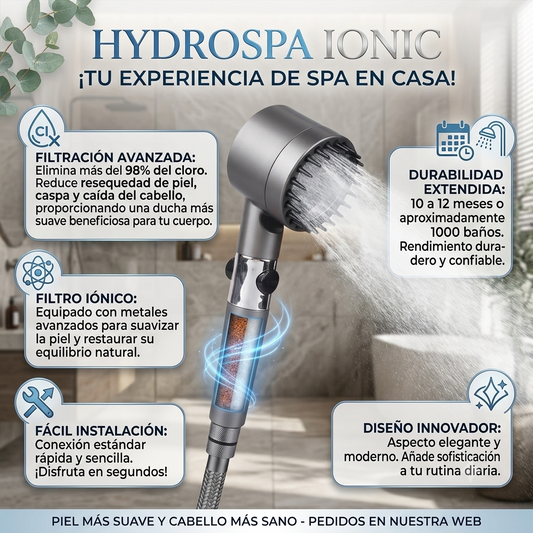 HydroSpa Ionic | Ducha de alta presión con filtro iónico